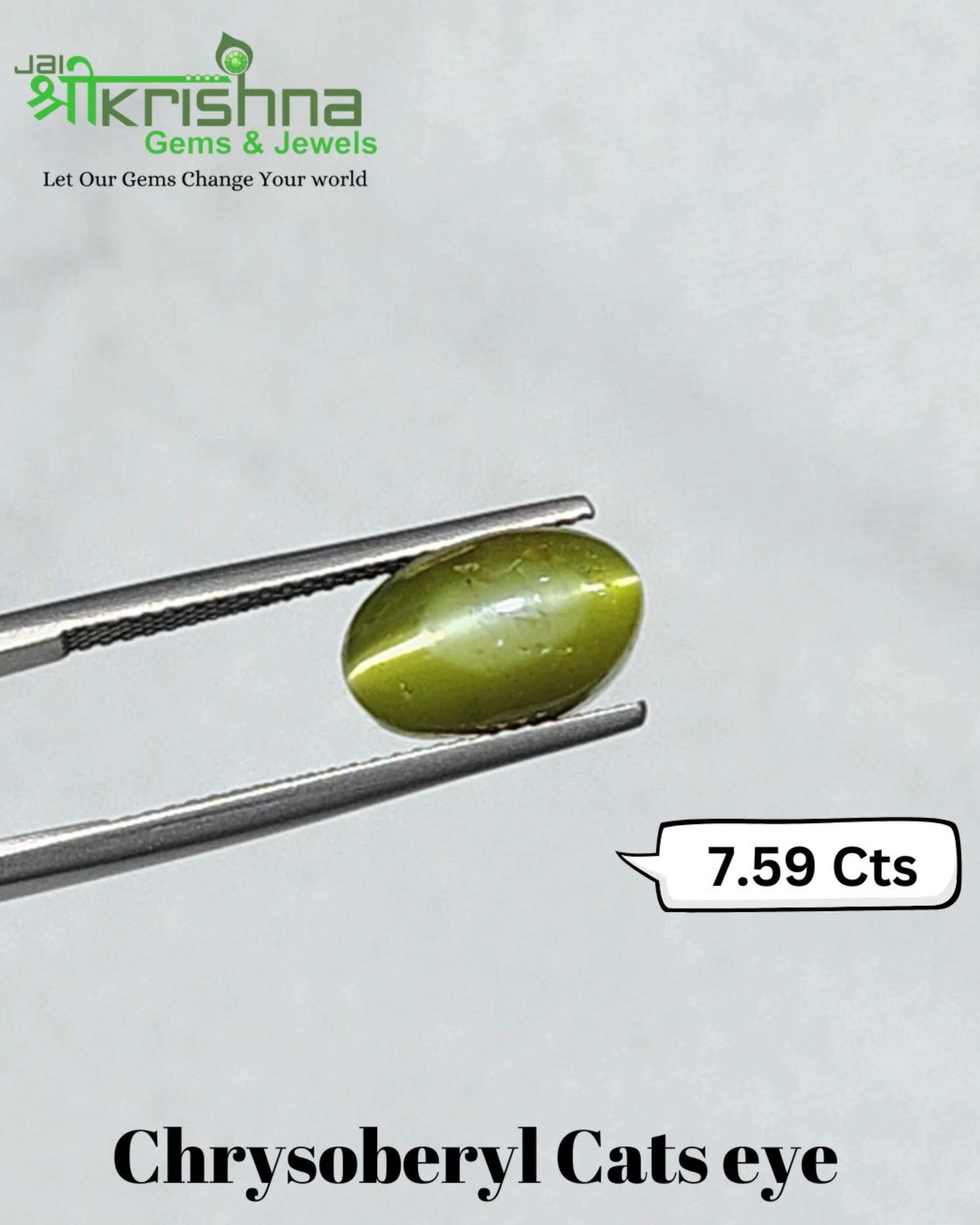 Premium Grade 7.59 Cts - 8.43 Ratti Natural Ceylon Chrysoberyl Cats eye/Lehsuniya