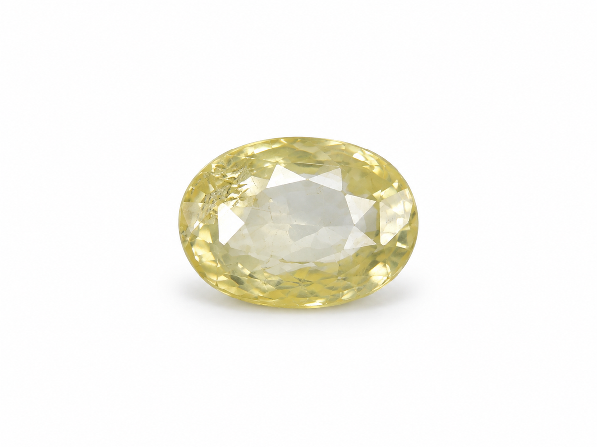 IIGJ Certified 4.04 Ct - 4.48 Ratti Natural Unheated Ceylon Yellow Sapphire -Pukhraj
