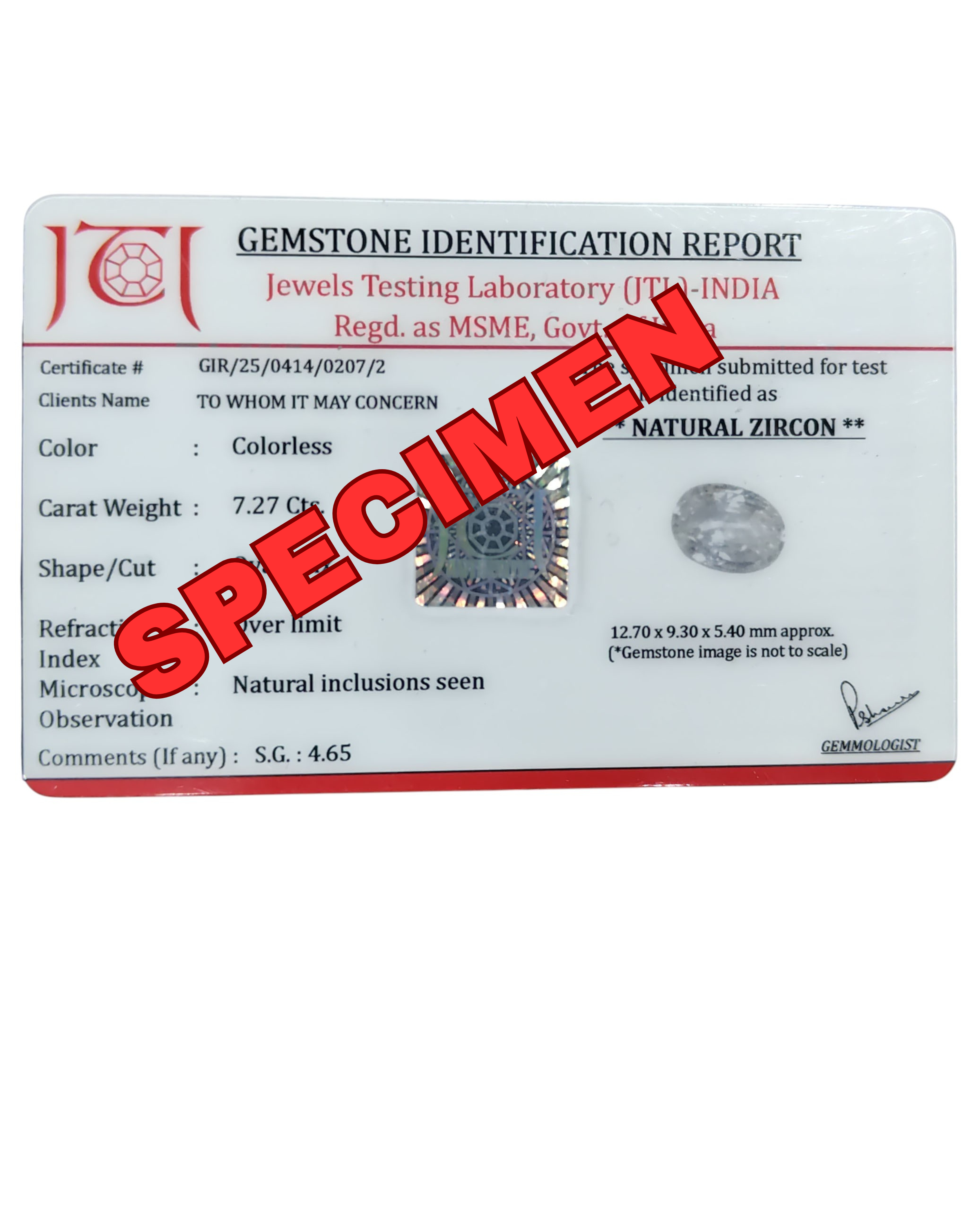 Top Grade 9.33 Ct - 10.36 Ratti  Natural White Zircon