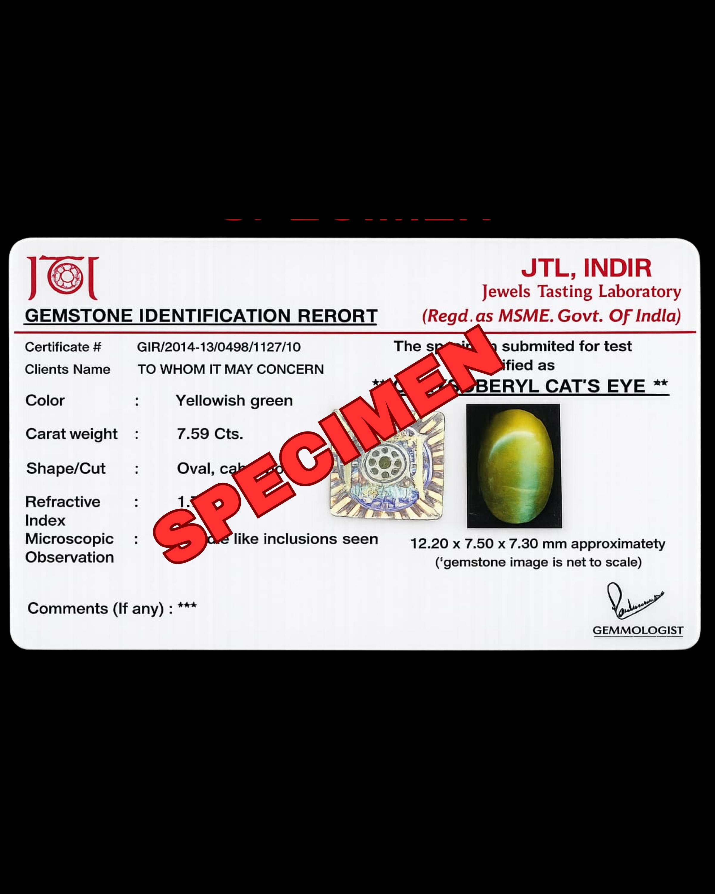 Premium Grade 9.62 Cts - 10.69 Ratti Natural Ceylon Chrysoberyl Cats eye/Lehsuniya