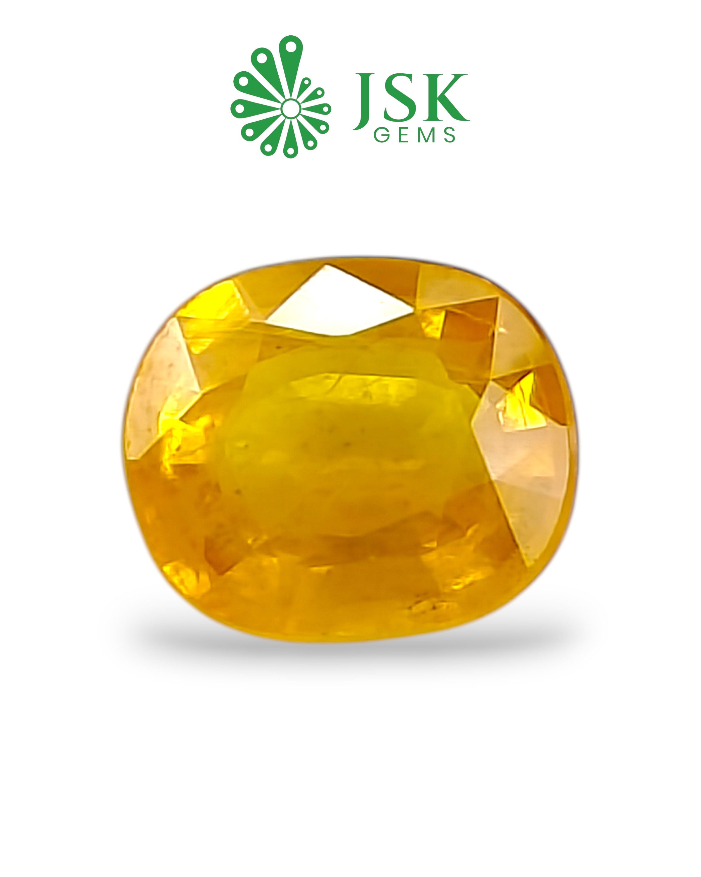 Top Grade 5.97 Ct - 6.63 Ratti Natural Bangkok Yellow Sapphire - Pukhraj