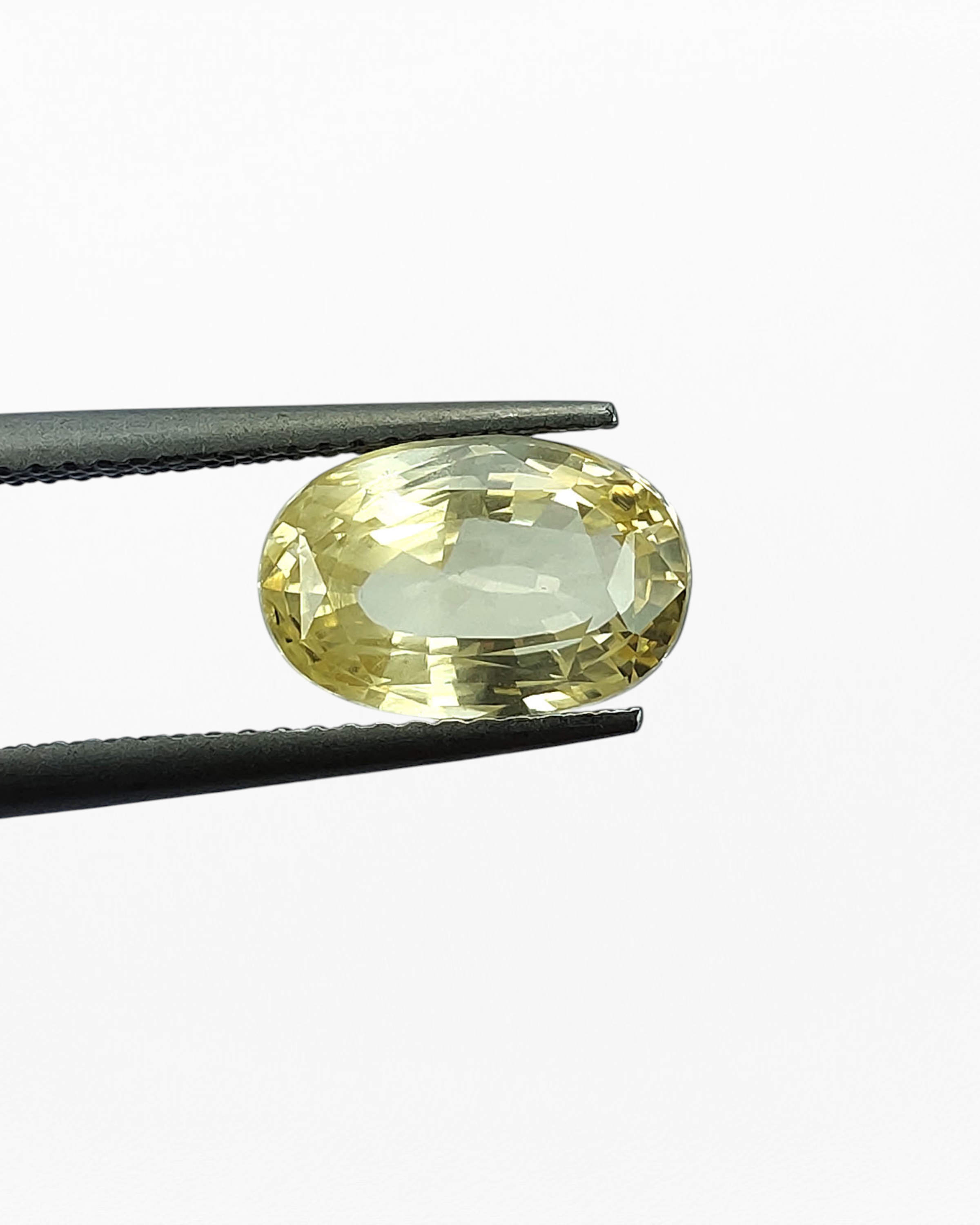 EGL Certified 4.57 Ct - 5.07 Ratti Natural Unheated Ceylon Yellow Sapphire -Pukhraj