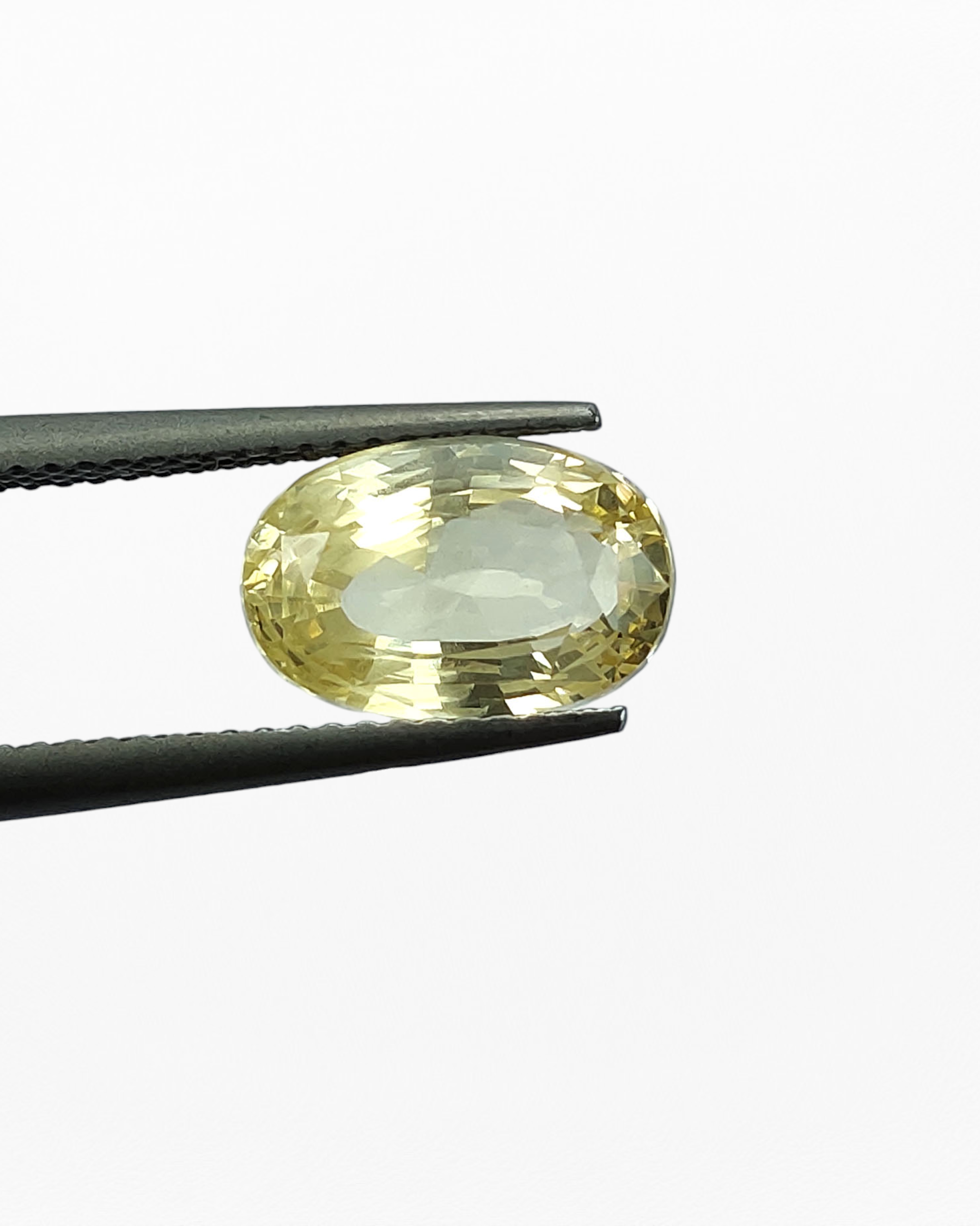 EGL Certified 4.57 Ct - 5.07 Ratti Natural Unheated Ceylon Yellow Sapphire -Pukhraj