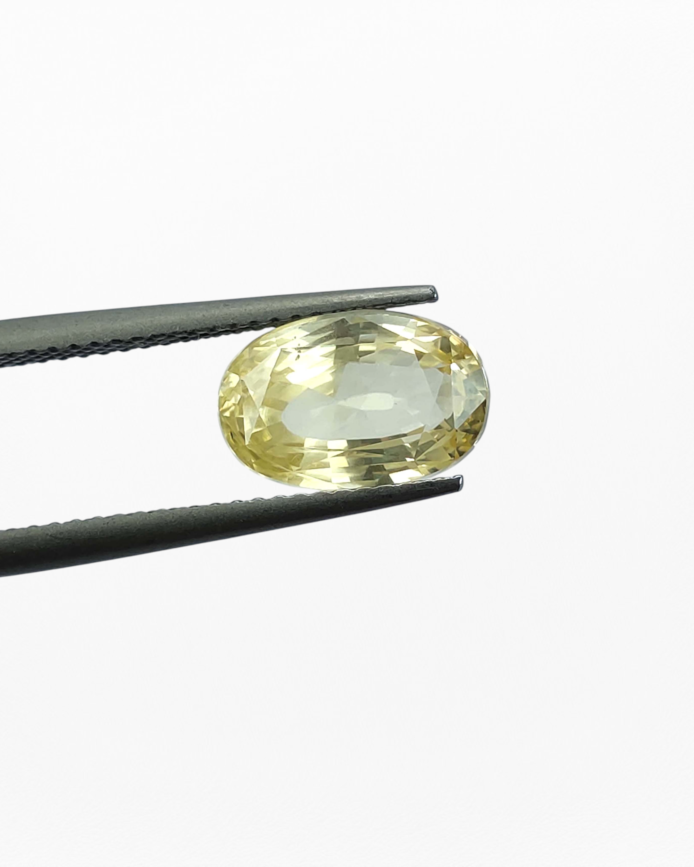 EGL Certified 4.57 Ct - 5.07 Ratti Natural Unheated Ceylon Yellow Sapphire -Pukhraj