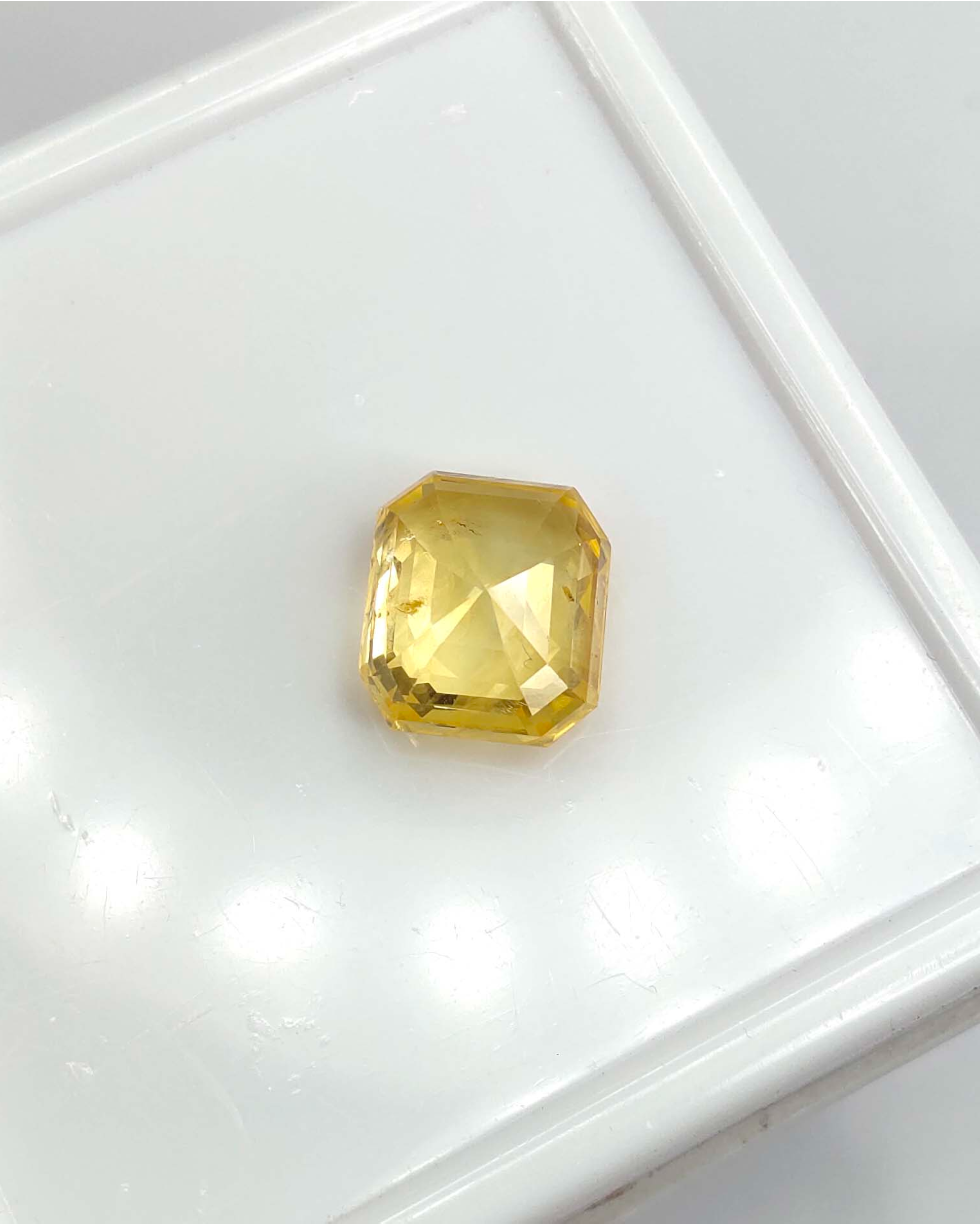 EGL Certified 6.07 Ct - 6.74 Ratti Natural Unheated Ceylon Yellow Sapphire -Pukhraj