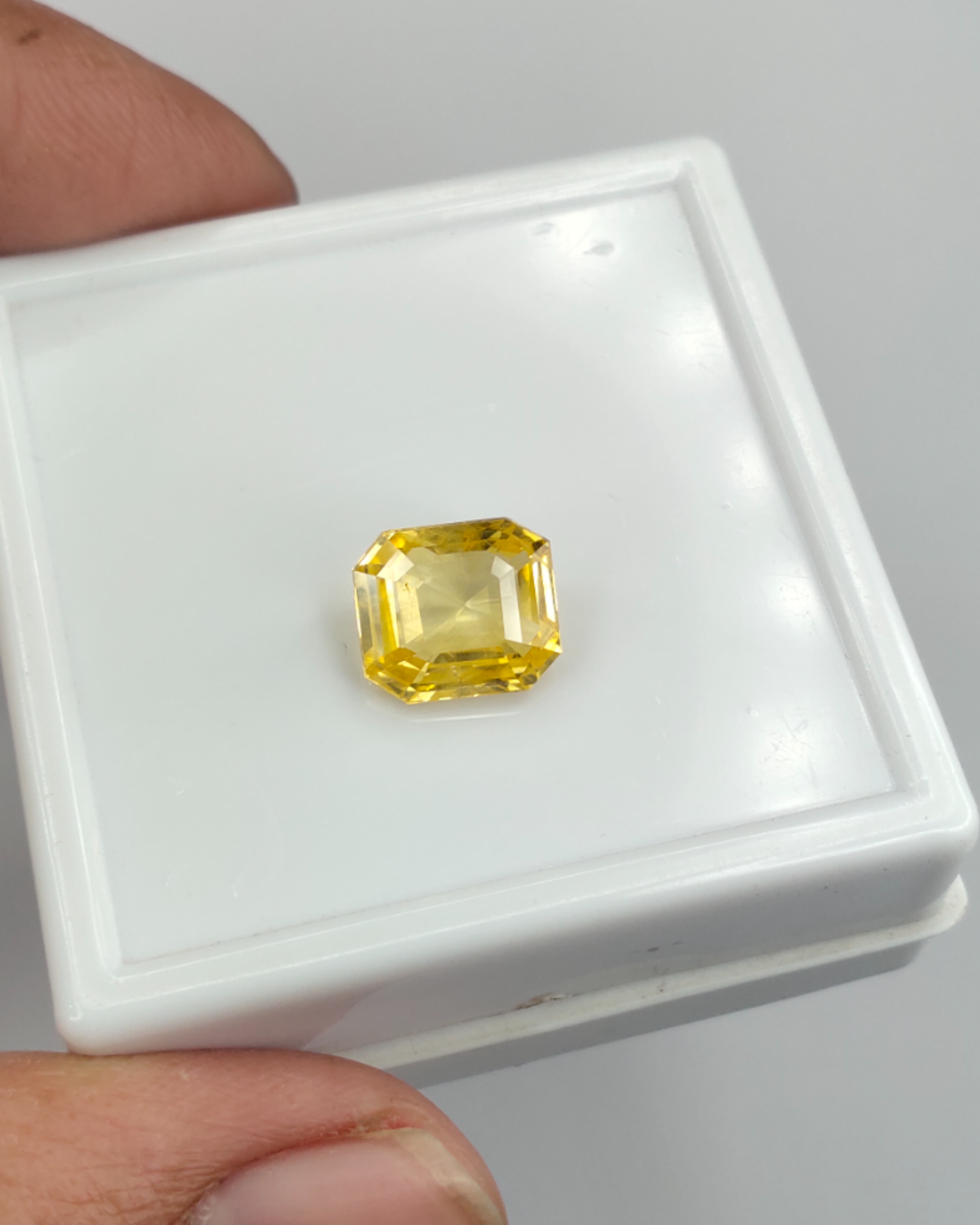 EGL Certified 6.07 Ct - 6.74 Ratti Natural Unheated Ceylon Yellow Sapphire -Pukhraj