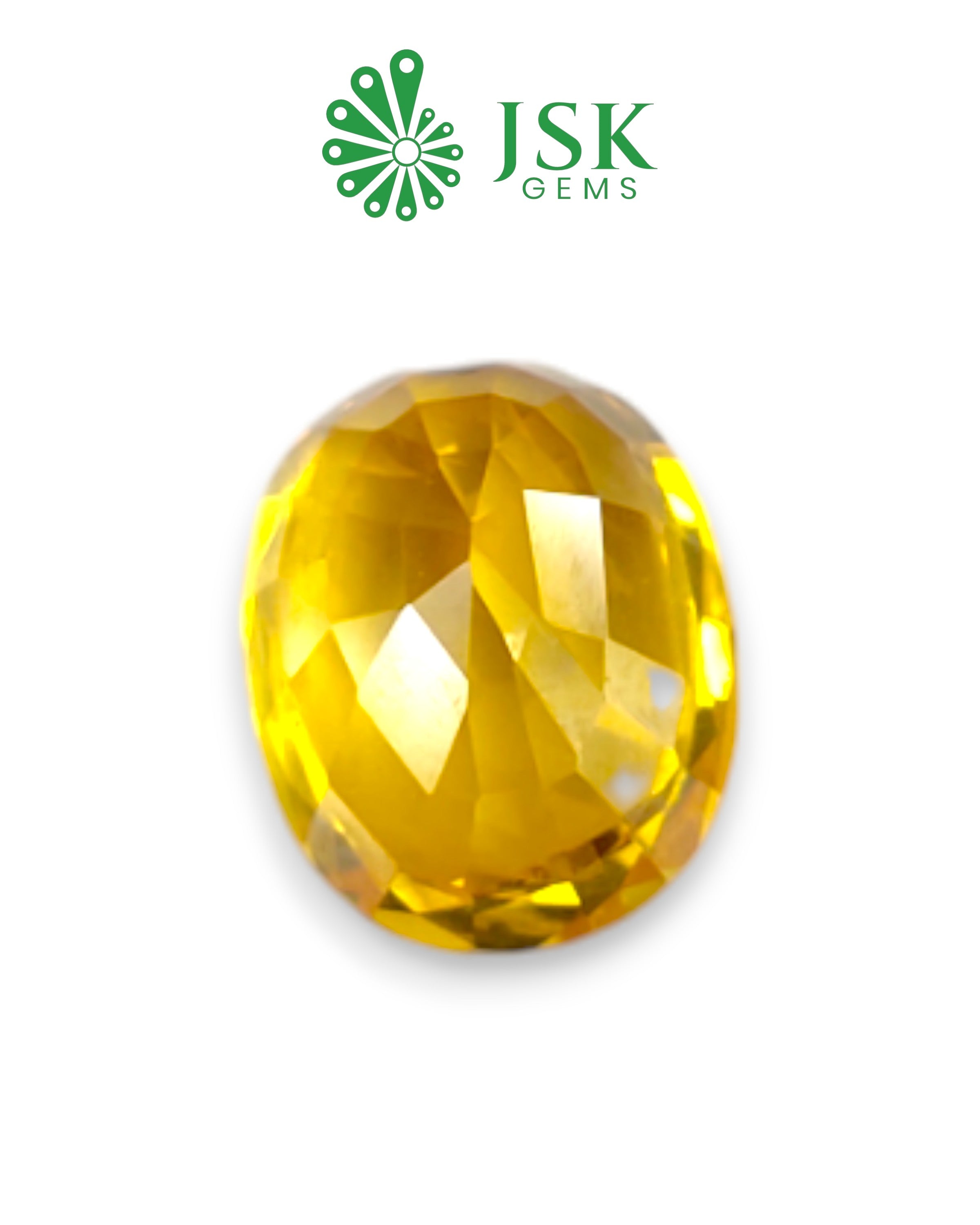 Top Grade 5.24 Ct - 5.82 Ratti Natural Bangkok Yellow Sapphire - Pukhraj
