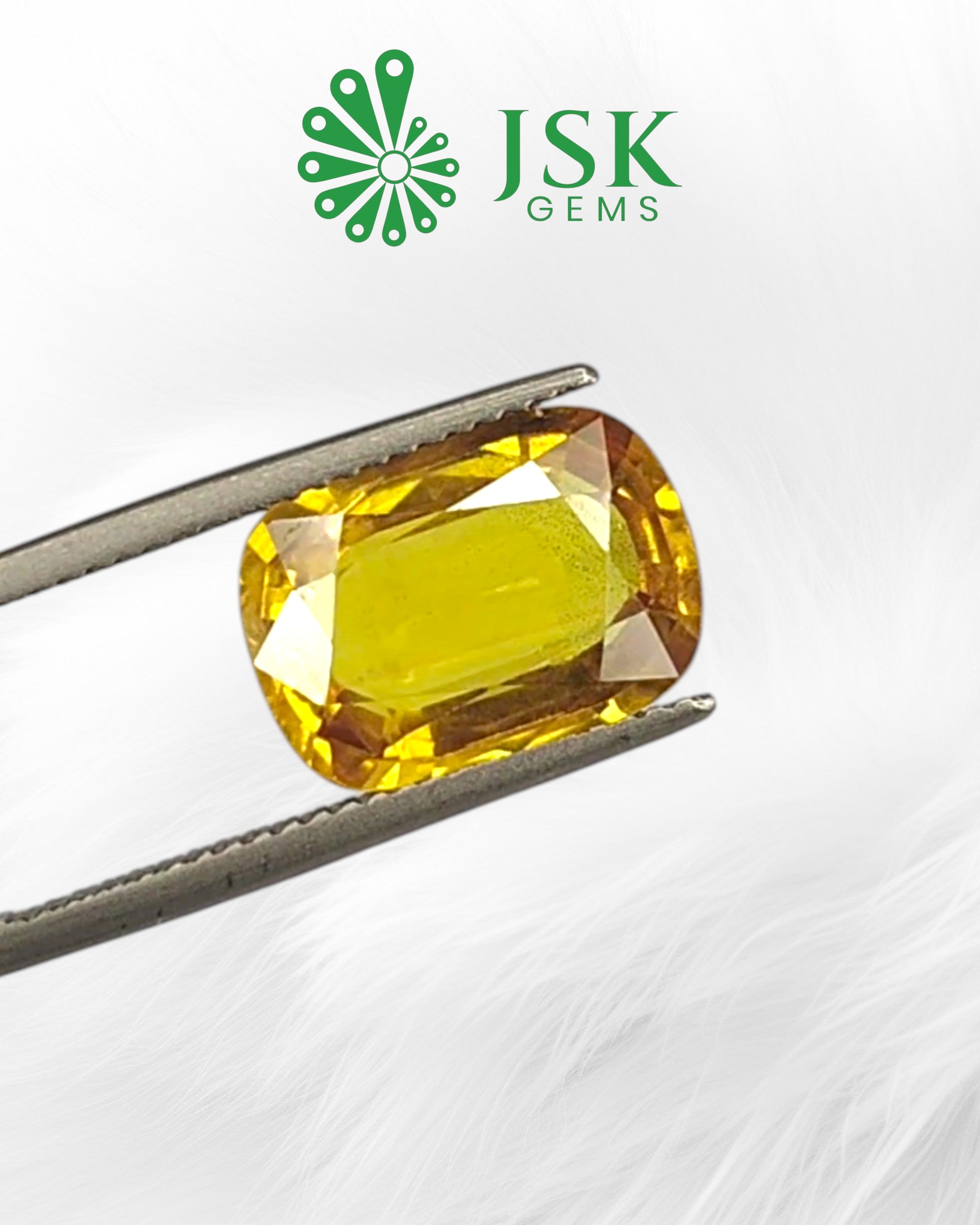 Top Grade 5.58 Ct - 6.20 Ratti Natural Bangkok Yellow Sapphire - Pukhraj