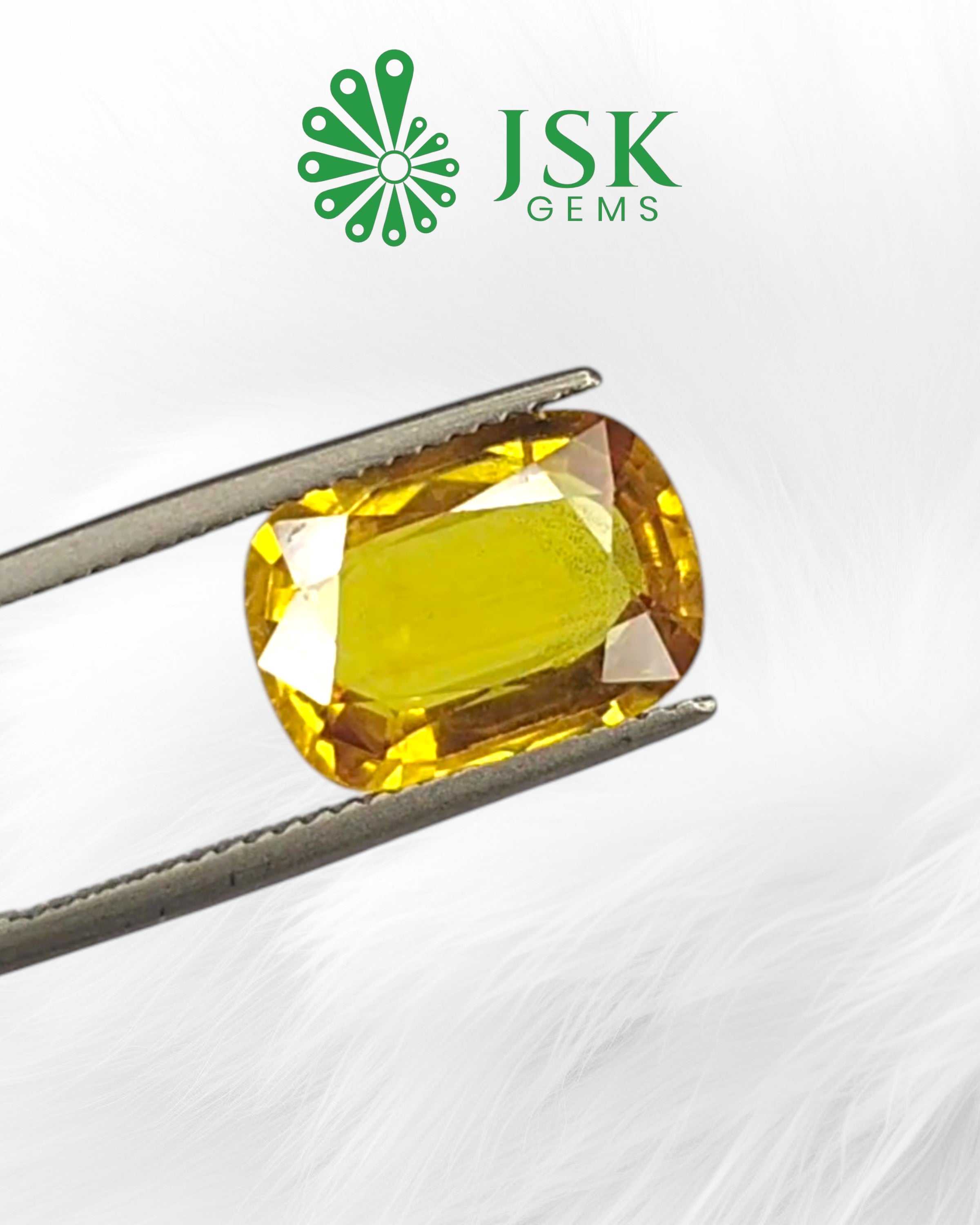 Top Grade 5.58 Ct - 6.20 Ratti Natural Bangkok Yellow Sapphire - Pukhraj