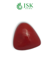 Premium Grade 12.11 Ct - 13.45 Ratti Natural Triangle Red Coral - Laal Moonga
