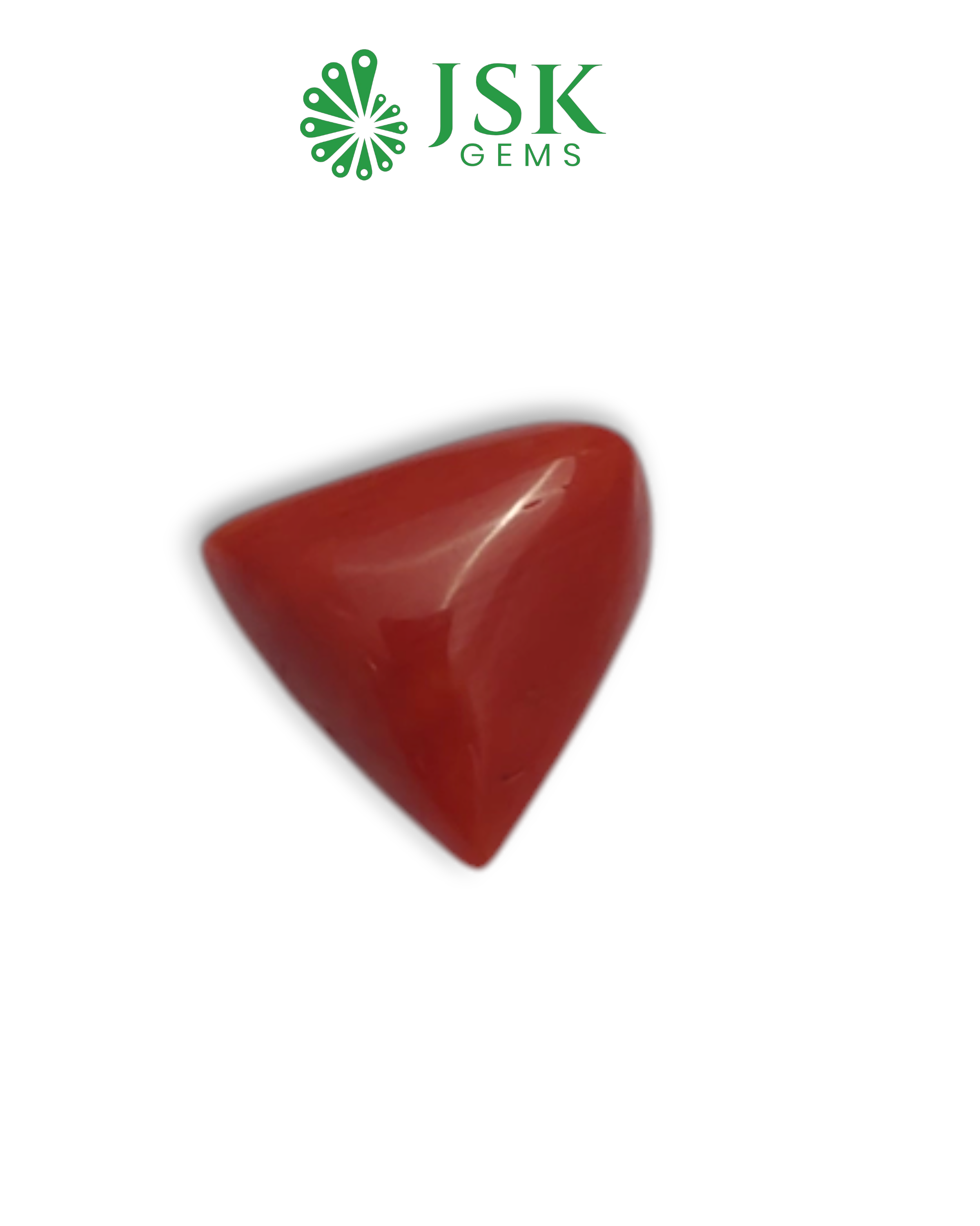 Premium Grade 7.26 Ct - 8.06 Ratti Natural Triangle Red Coral - Laal Moonga