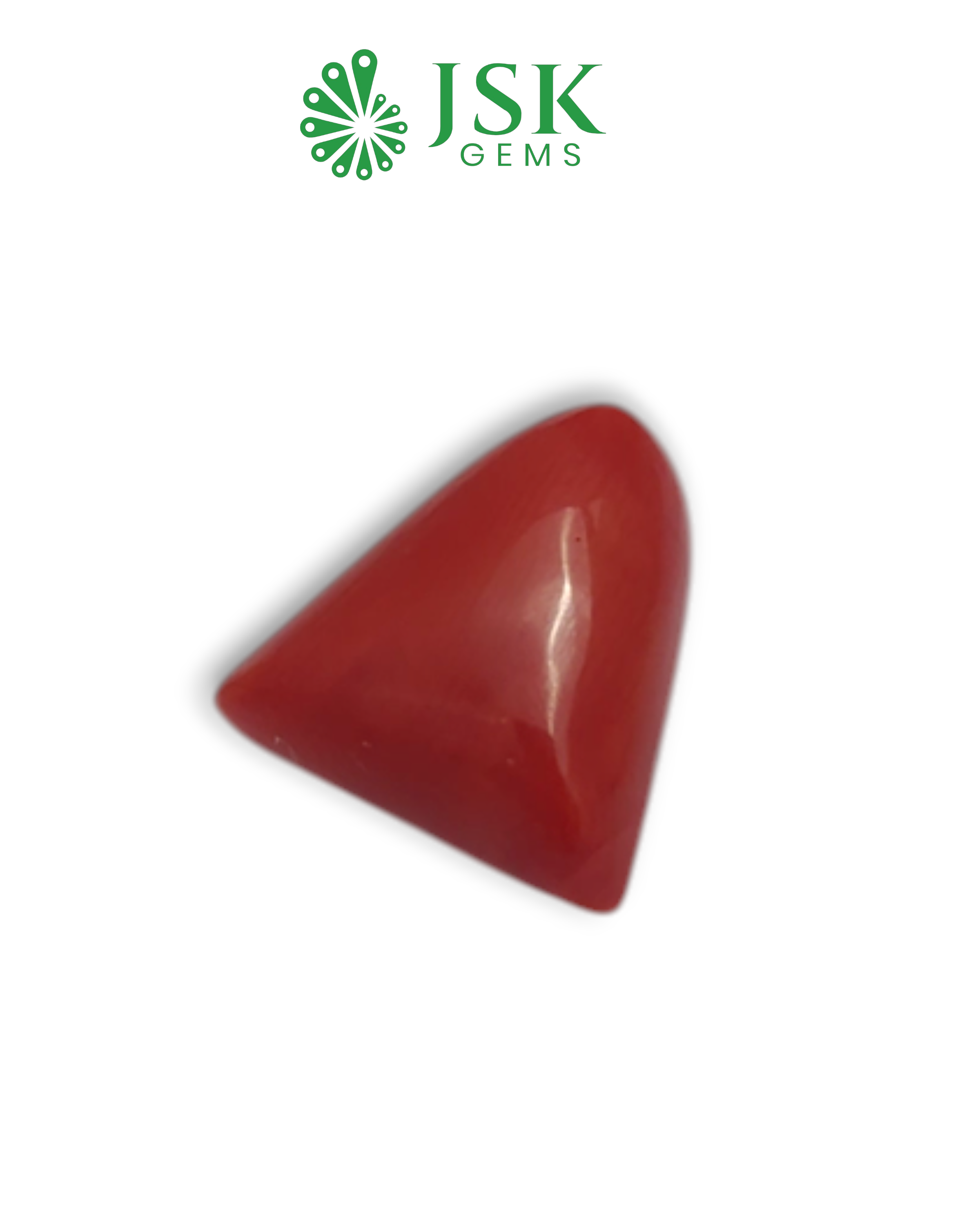 Premium Grade 7.87 Ct - 8.74 Ratti Natural Triangle Red Coral - Laal Moonga