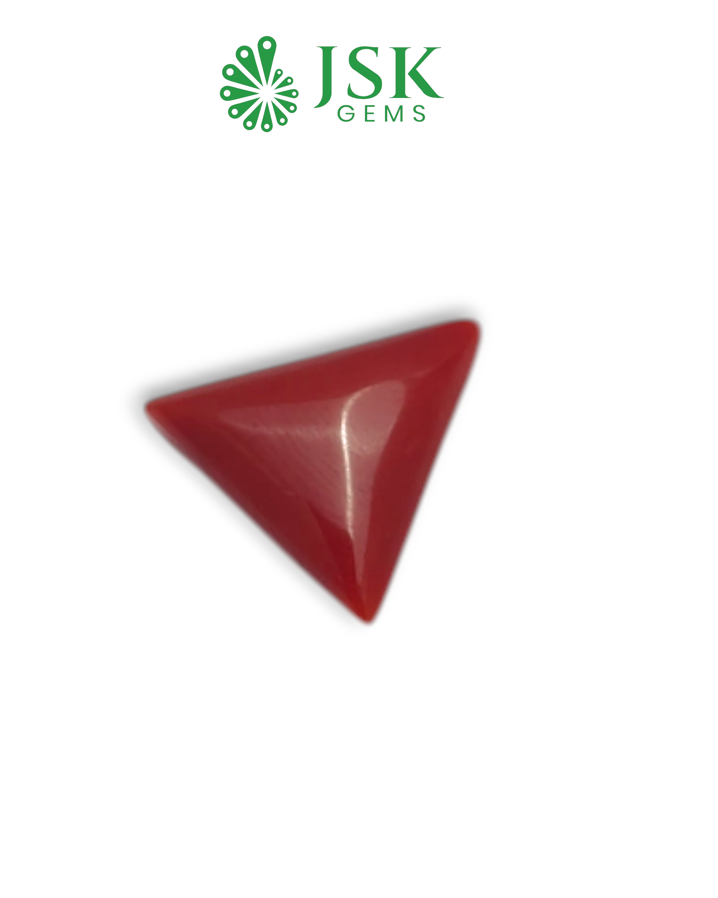 Premium Grade 6.59 Ct - 7.32 Ratti Natural Triangle Red Coral - Laal Moonga