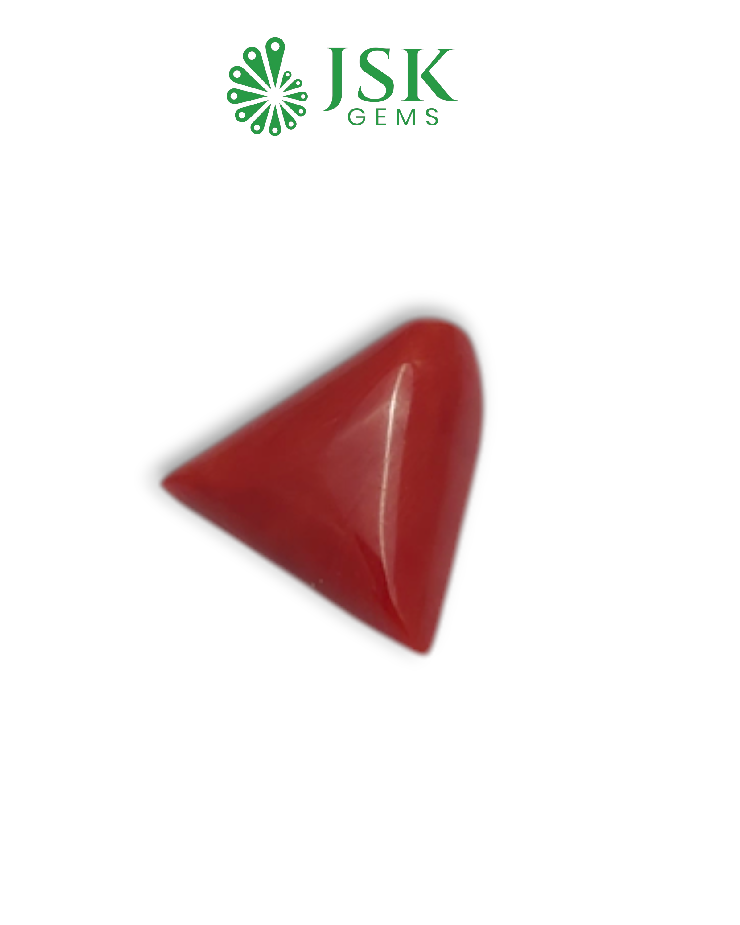 Premium Grade 7.54 Ct - 8.37 Ratti Natural Triangle Red Coral - Laal Moonga