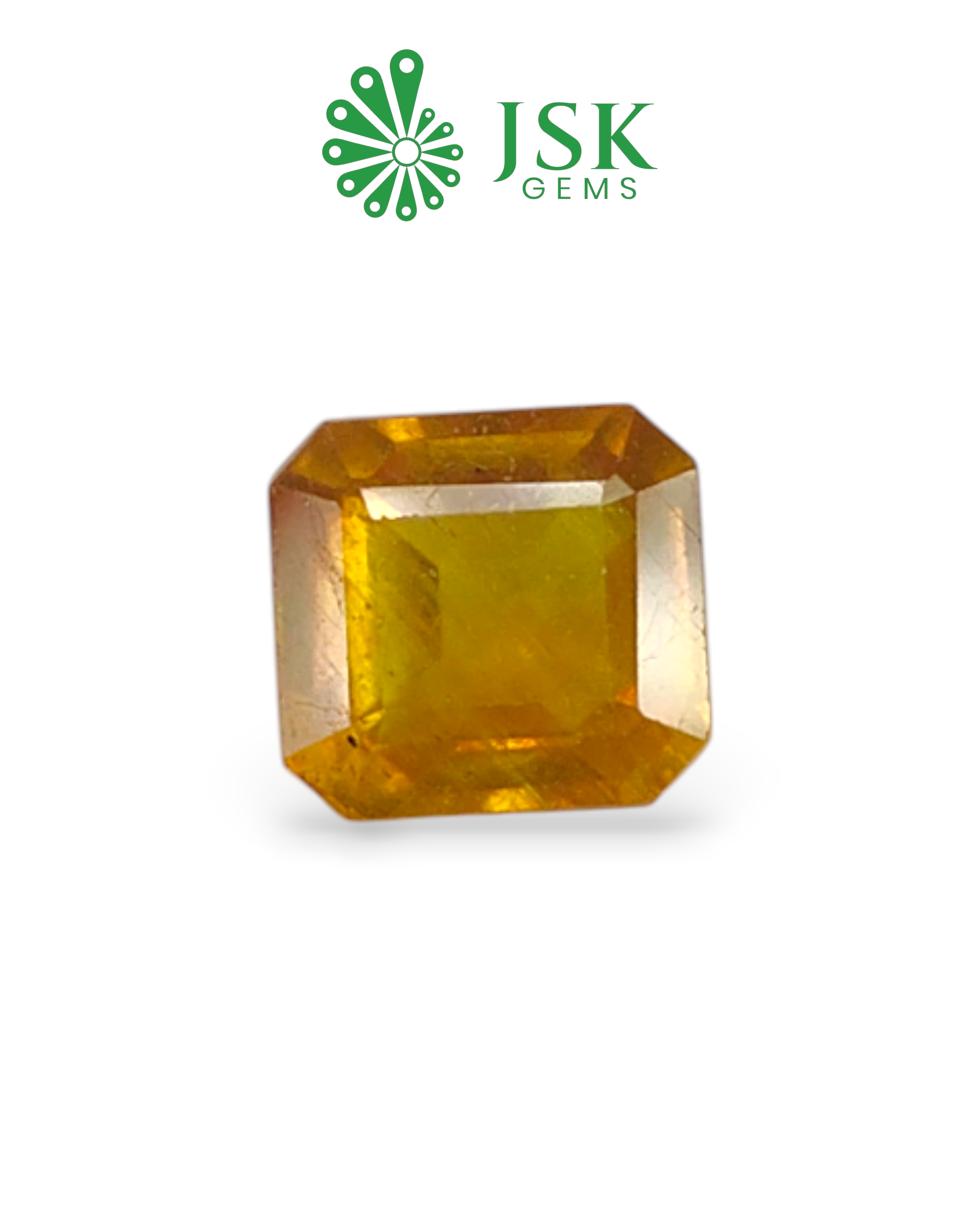 5.19 Ct - 5.76 Ratti Natural Bangkok Yellow Sapphire - Pukhraj (Glass Filled)