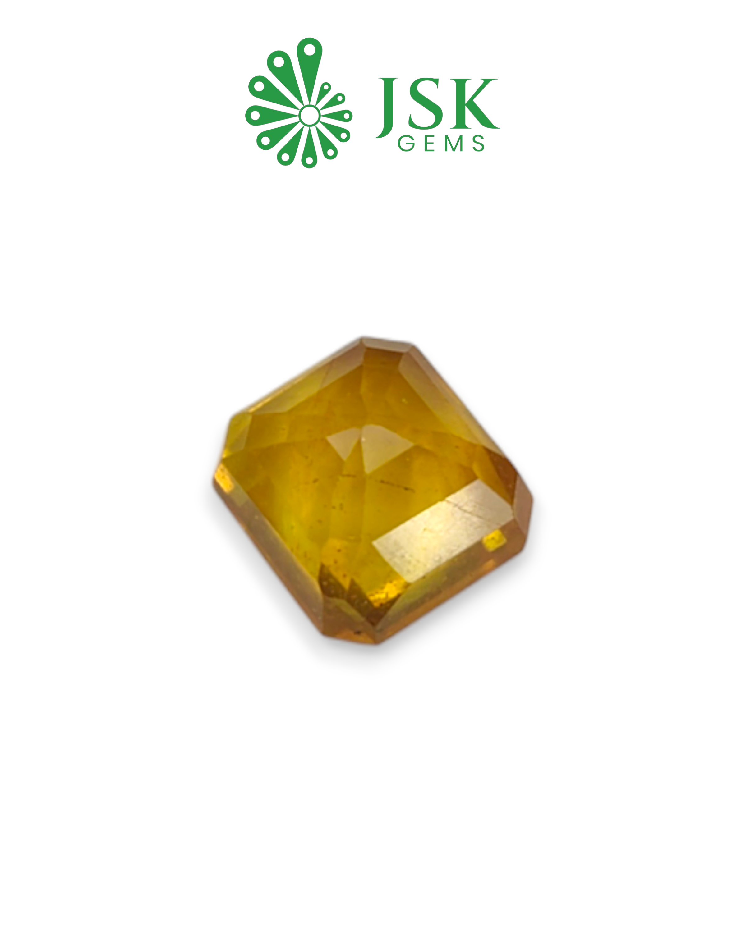 5.19 Ct - 5.76 Ratti Natural Bangkok Yellow Sapphire - Pukhraj (Glass Filled)