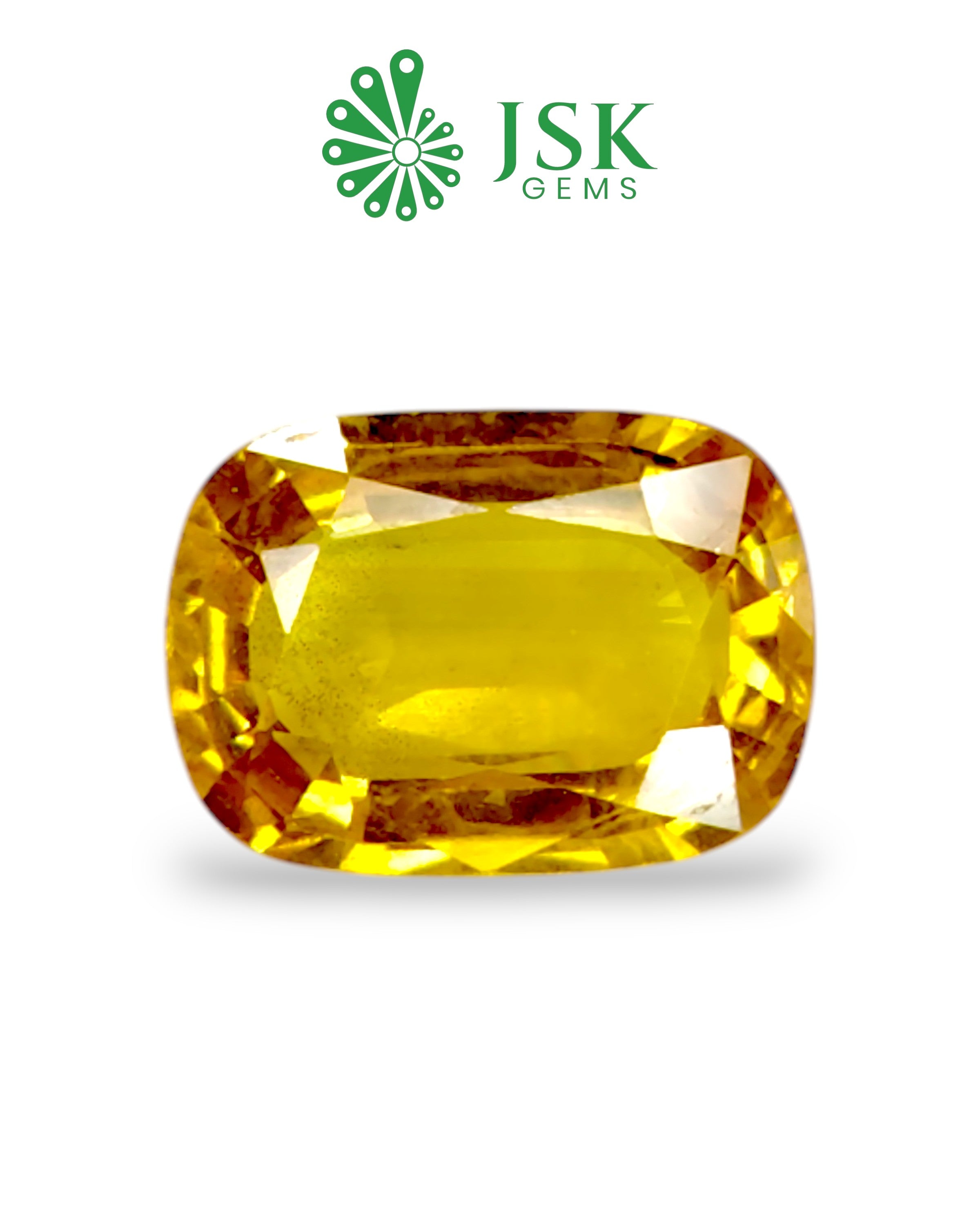 Top Grade 5.58 Ct - 6.20 Ratti Natural Bangkok Yellow Sapphire - Pukhraj