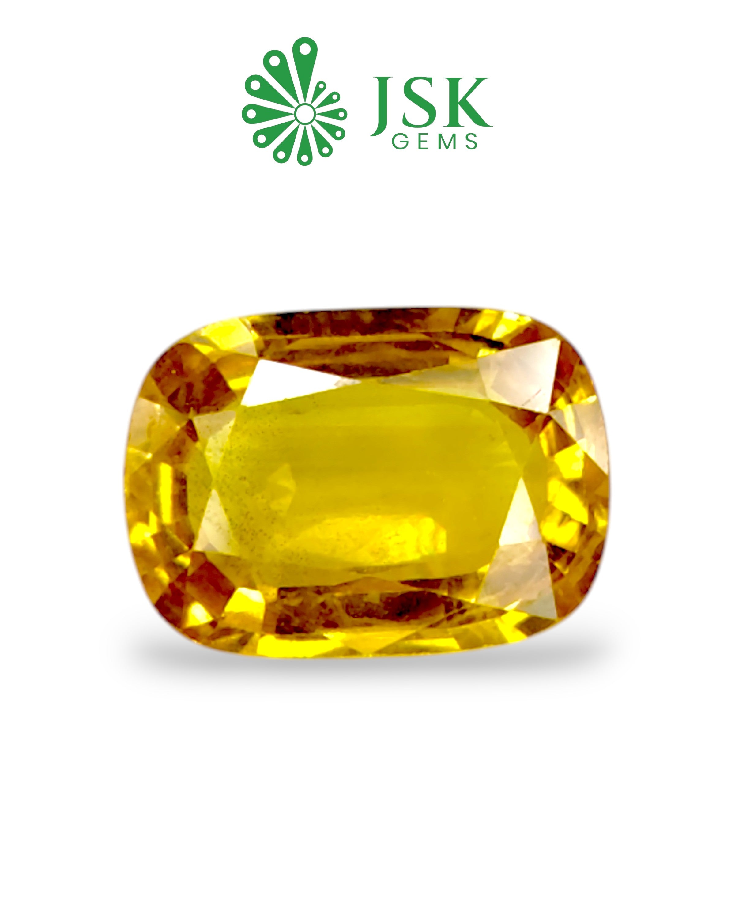 Top Grade 5.58 Ct - 6.20 Ratti Natural Bangkok Yellow Sapphire - Pukhraj