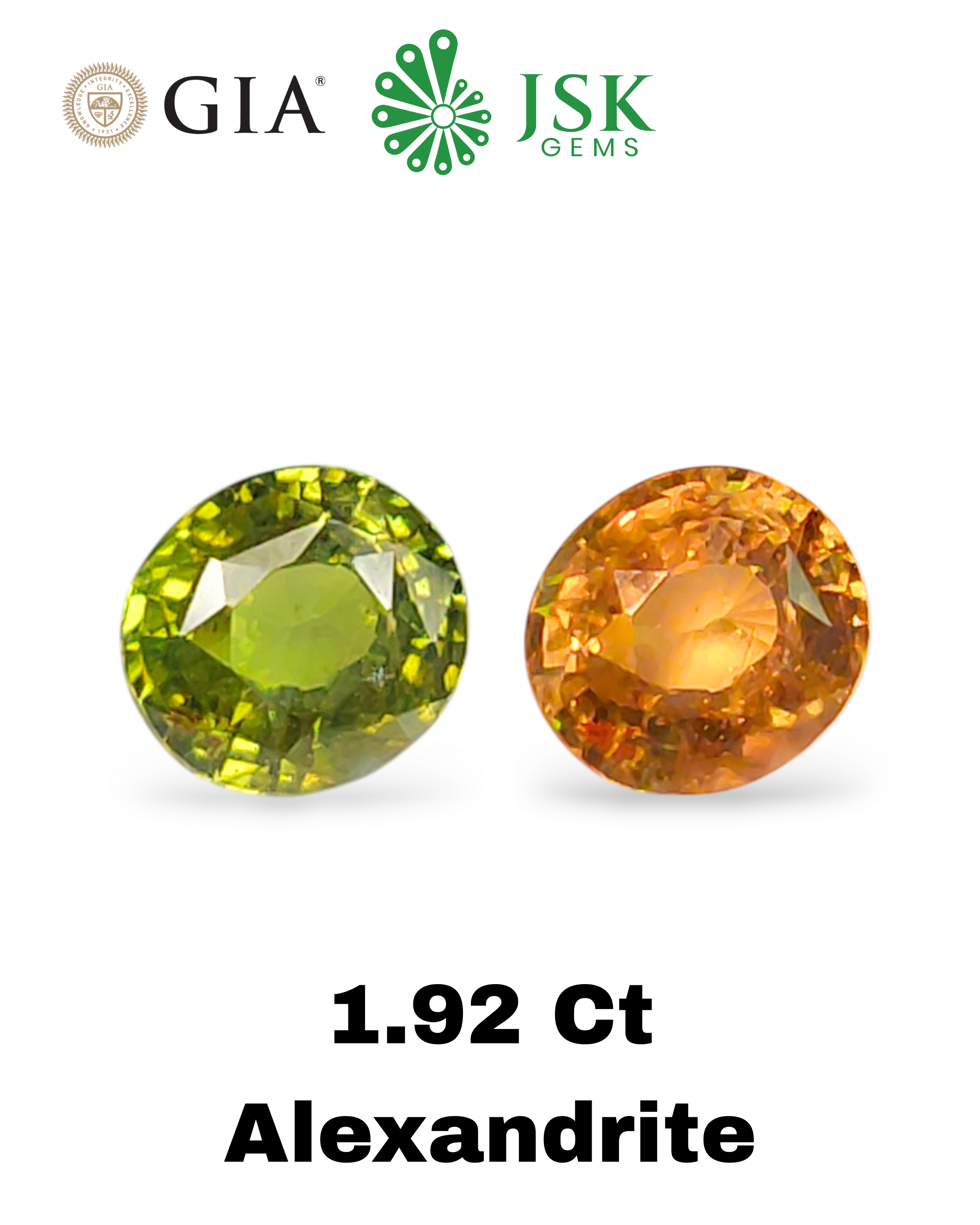 GIA Certified 1.92 Ct Natural Alexandrite