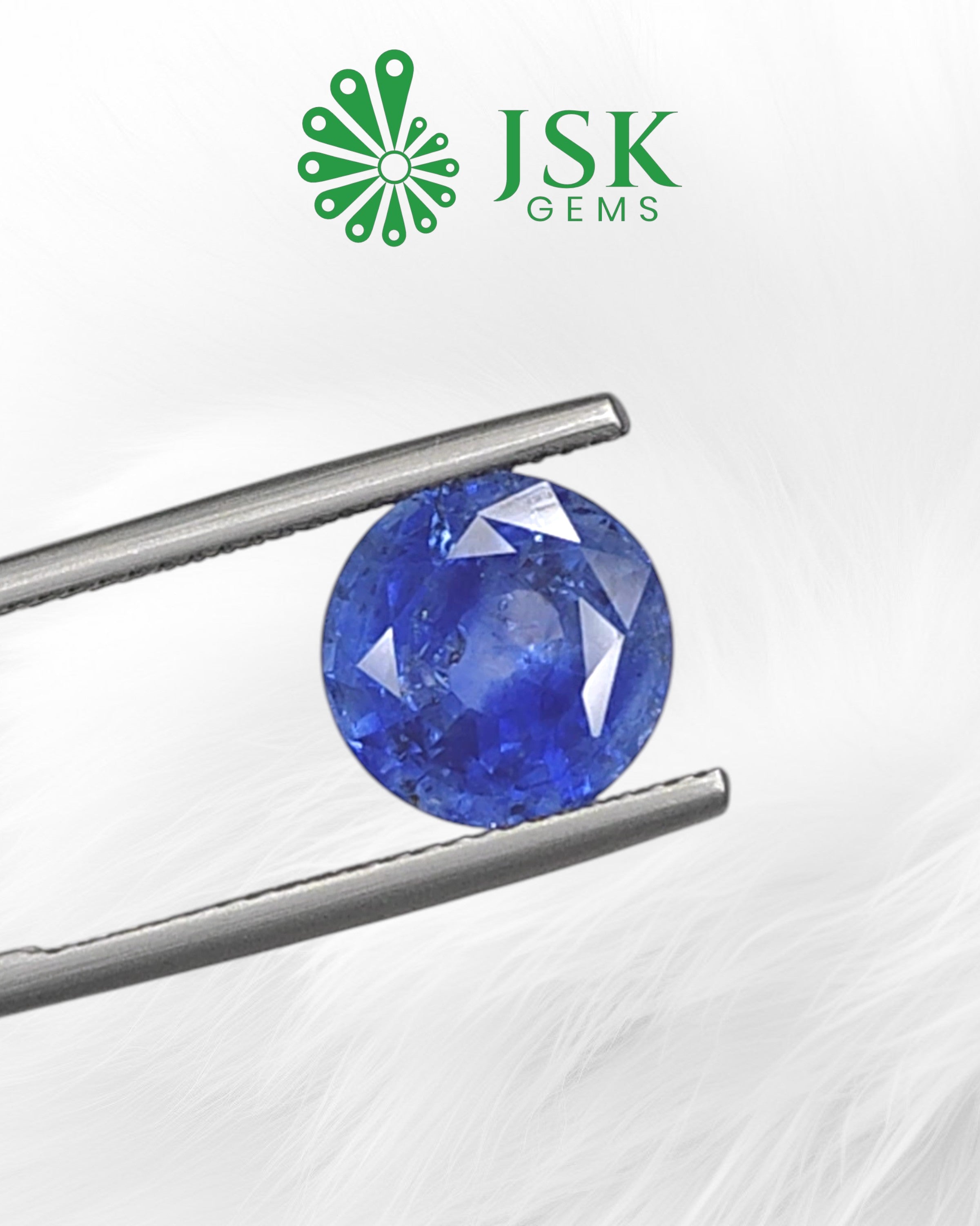 IDI Certified 4.47 Ct - 4.97  Ratti Natural Ceylon Blue Sapphire - Neelam(Round)