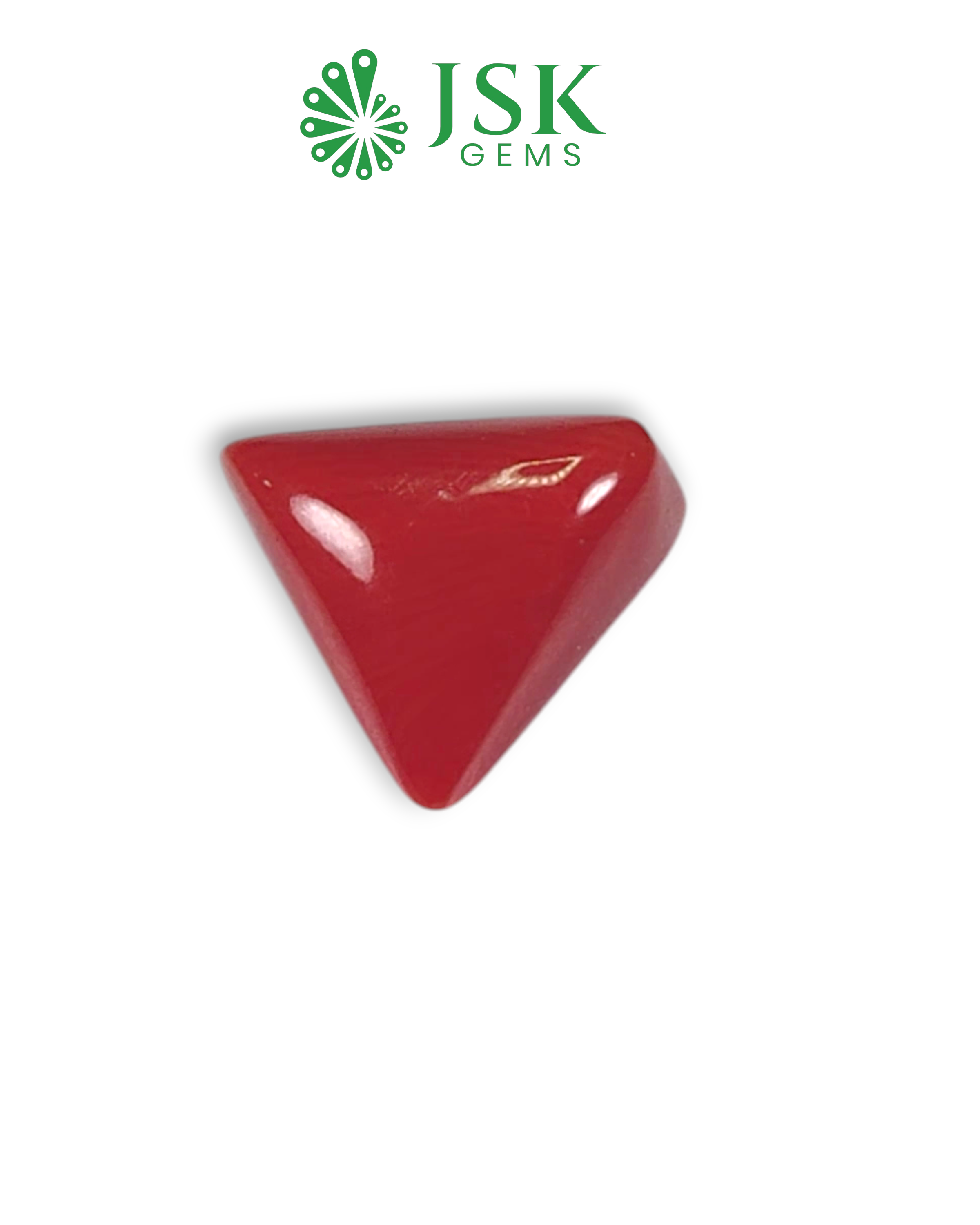 Premium Grade 5.75 Ct - 6.38 Ratti Natural Triangle Red Coral - Laal Moonga