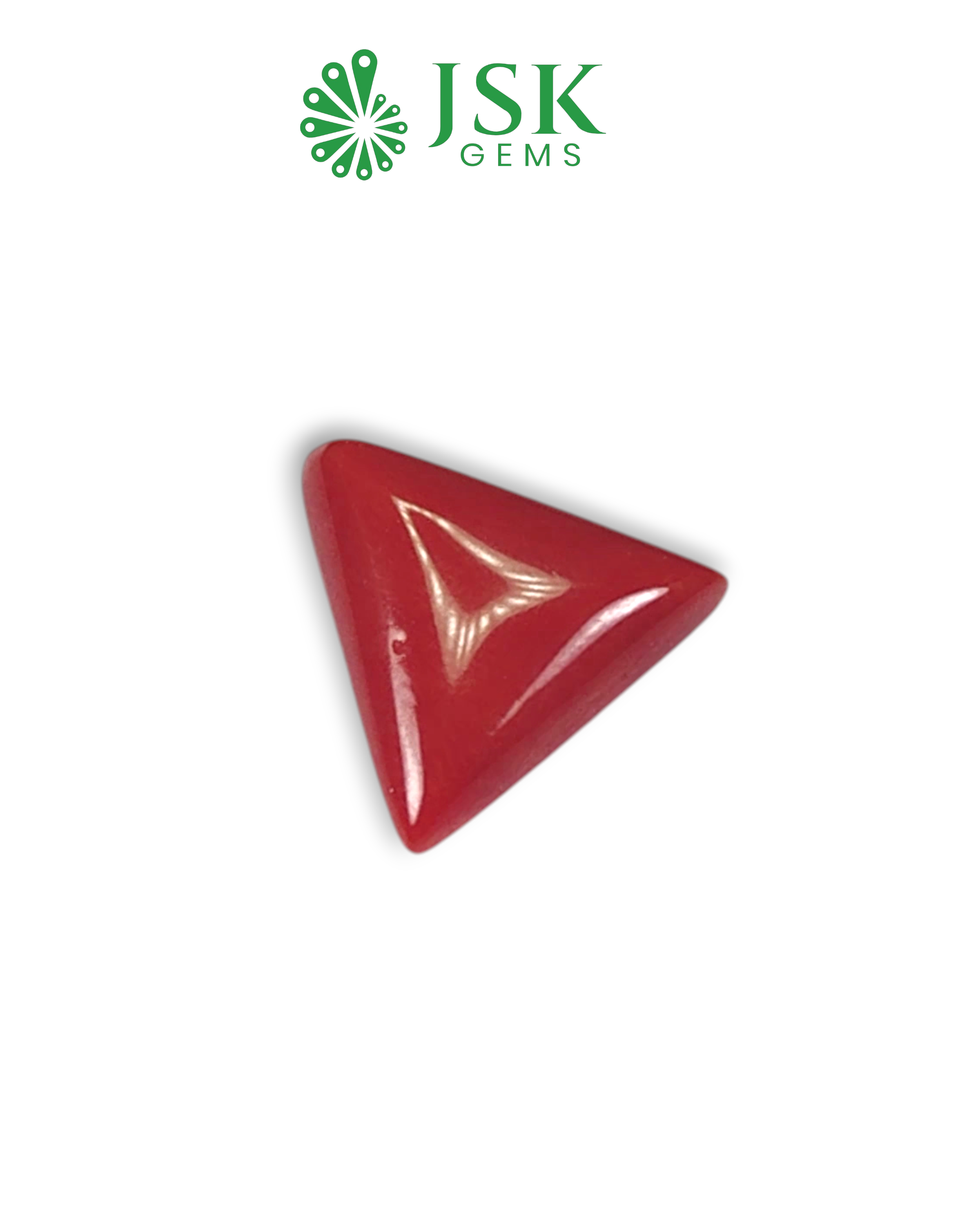 Premium Grade 5.45 Ct - 6.05 Ratti Natural Triangle Red Coral - Laal Moonga