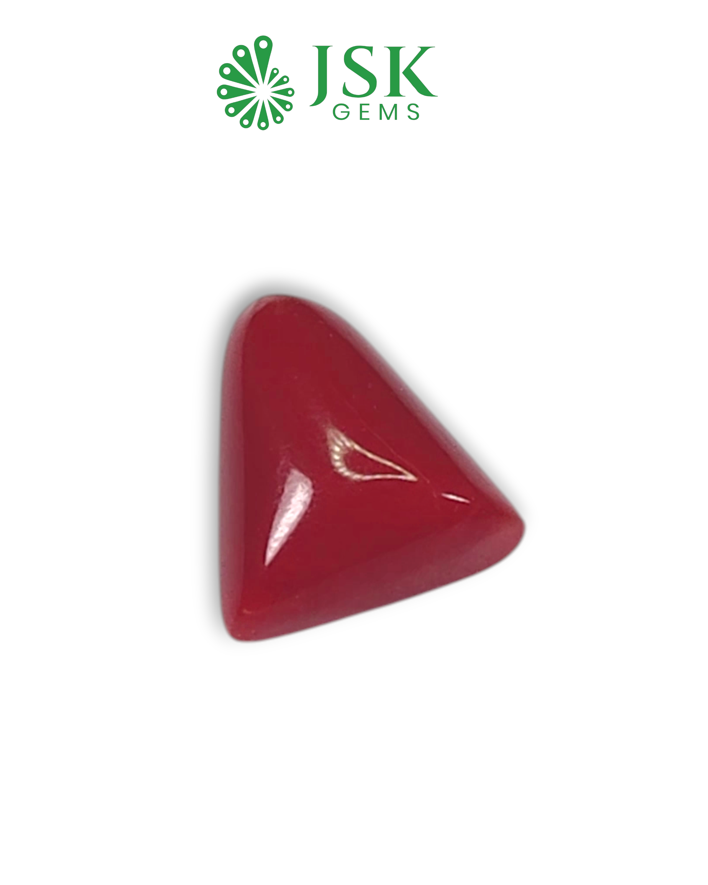Premium Grade 5.84 Ct - 6.48 Ratti Natural Triangle Red Coral - Laal Moonga