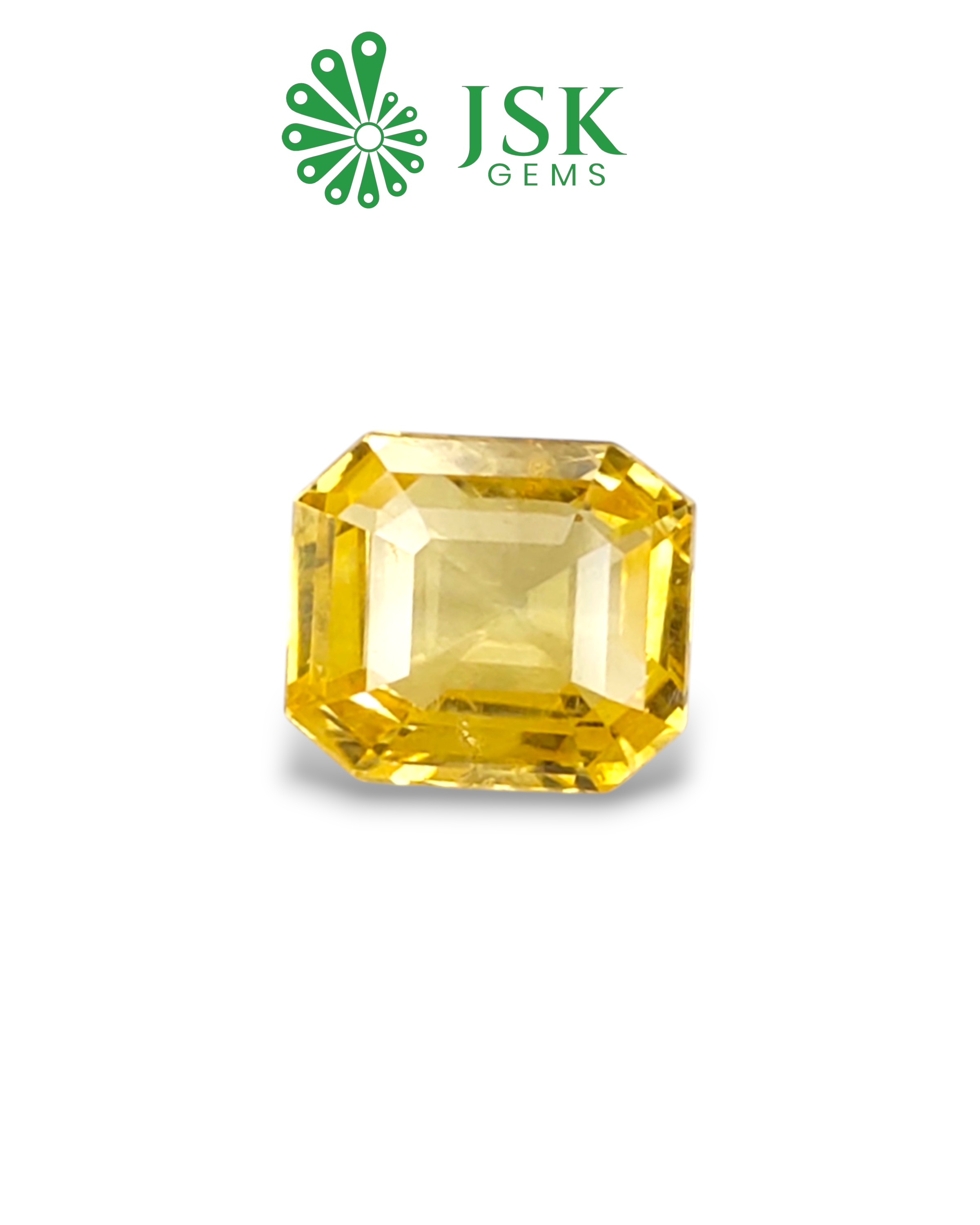 EGL Certified 6.07 Ct - 6.74 Ratti Natural Unheated Ceylon Yellow Sapphire -Pukhraj