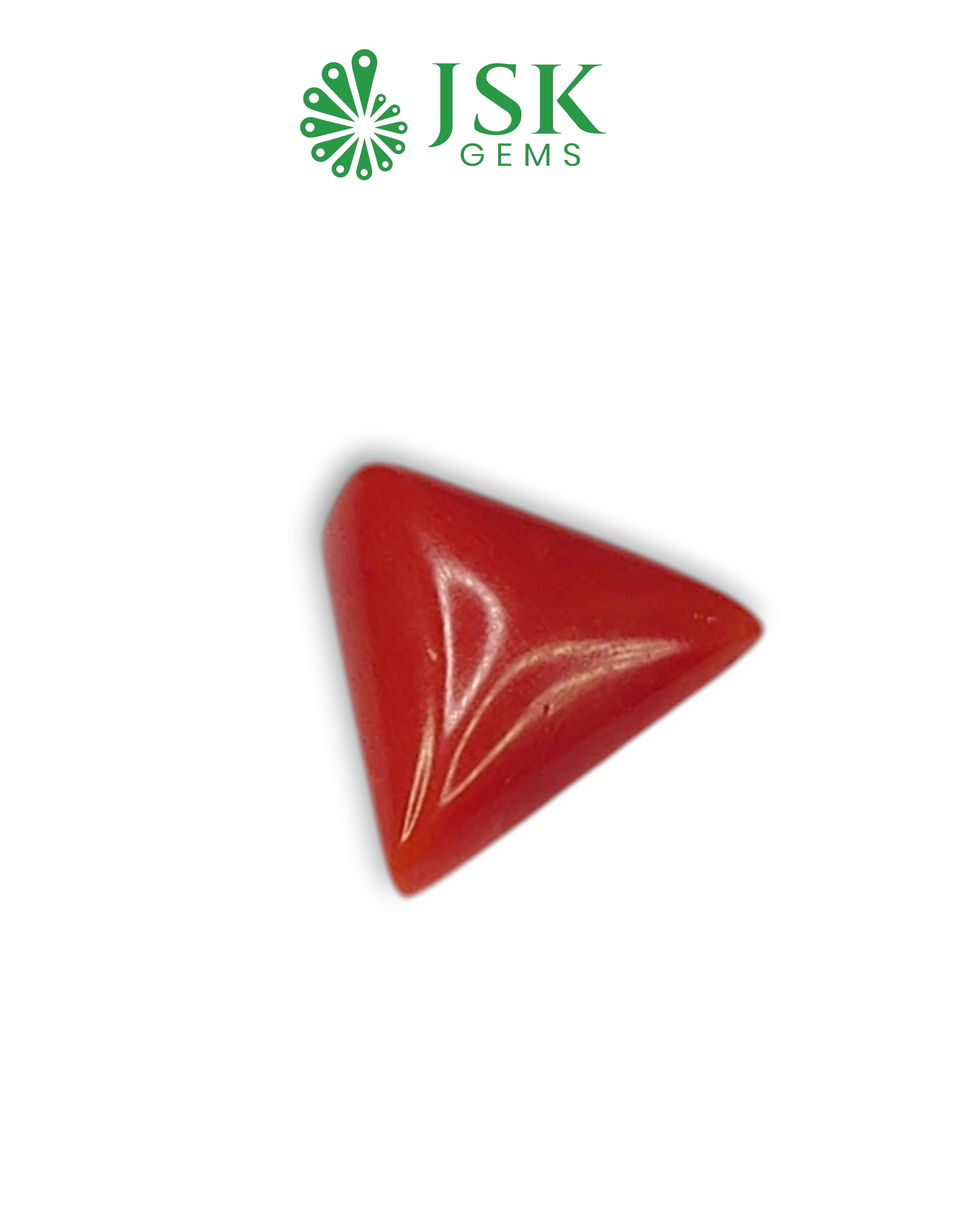 Premium Grade 3.93 Ct - 4.36 Ratti Natural Triangle Red Coral - Laal Moonga