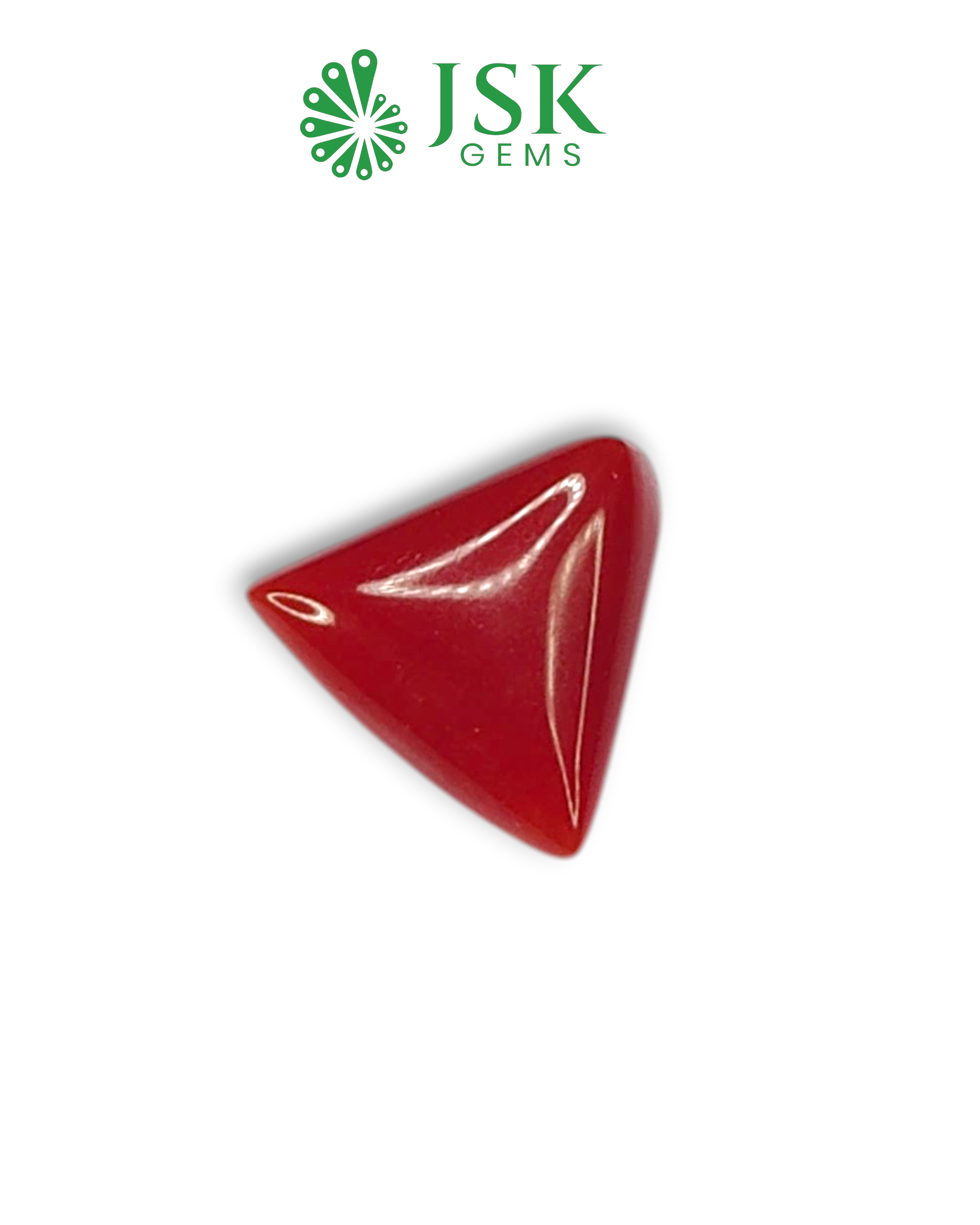 Premium Grade 5.11 Ct - 5.67 Ratti Natural Triangle Red Coral - Laal Moonga