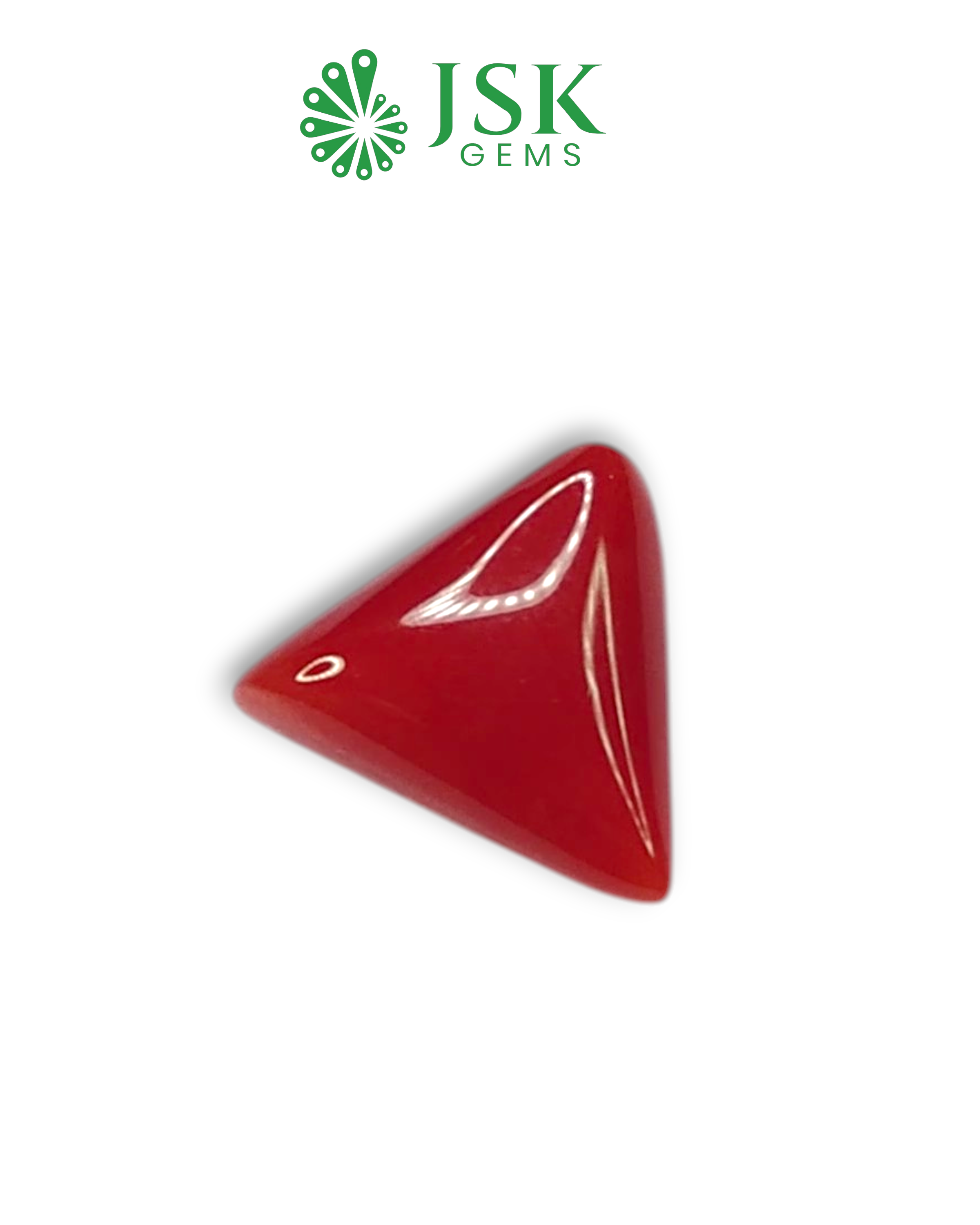 Premium Grade 5.32 Ct - 5.91 Ratti Natural Triangle Red Coral - Laal Moonga