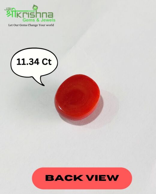 Premium Quality 11.34 Ct{12.44 Ratti} Natural Italian Red Coral/Laal Moong