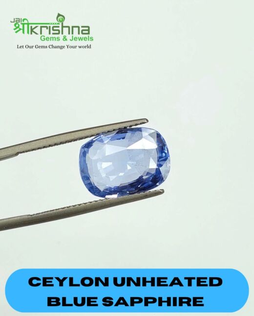 IGI CERTIFIED 7.17 CT {7.86 RATTI} NATURAL UNHEATED CEYLON BLUE SAPPHIRE/NEELAM