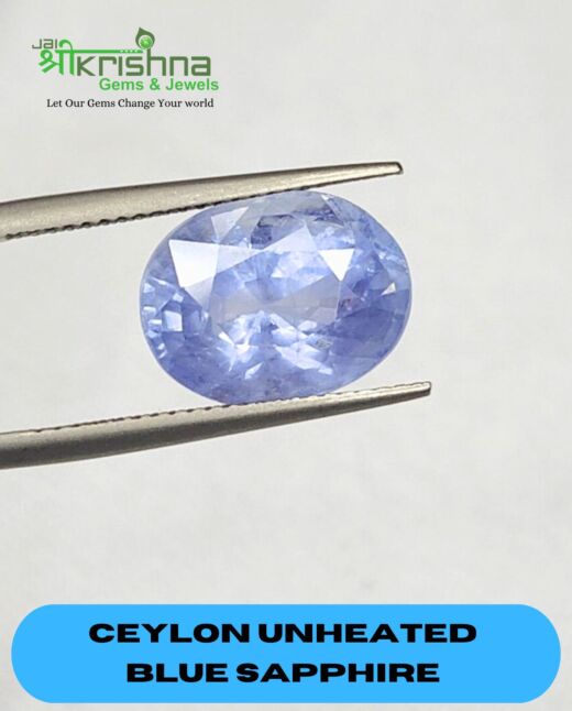 IIGJ CERTIFIED 8.53 CT {9.36 RATTI} NATURAL UNHEATED CEYLON BLUE SAPPHIRE/NEELAM